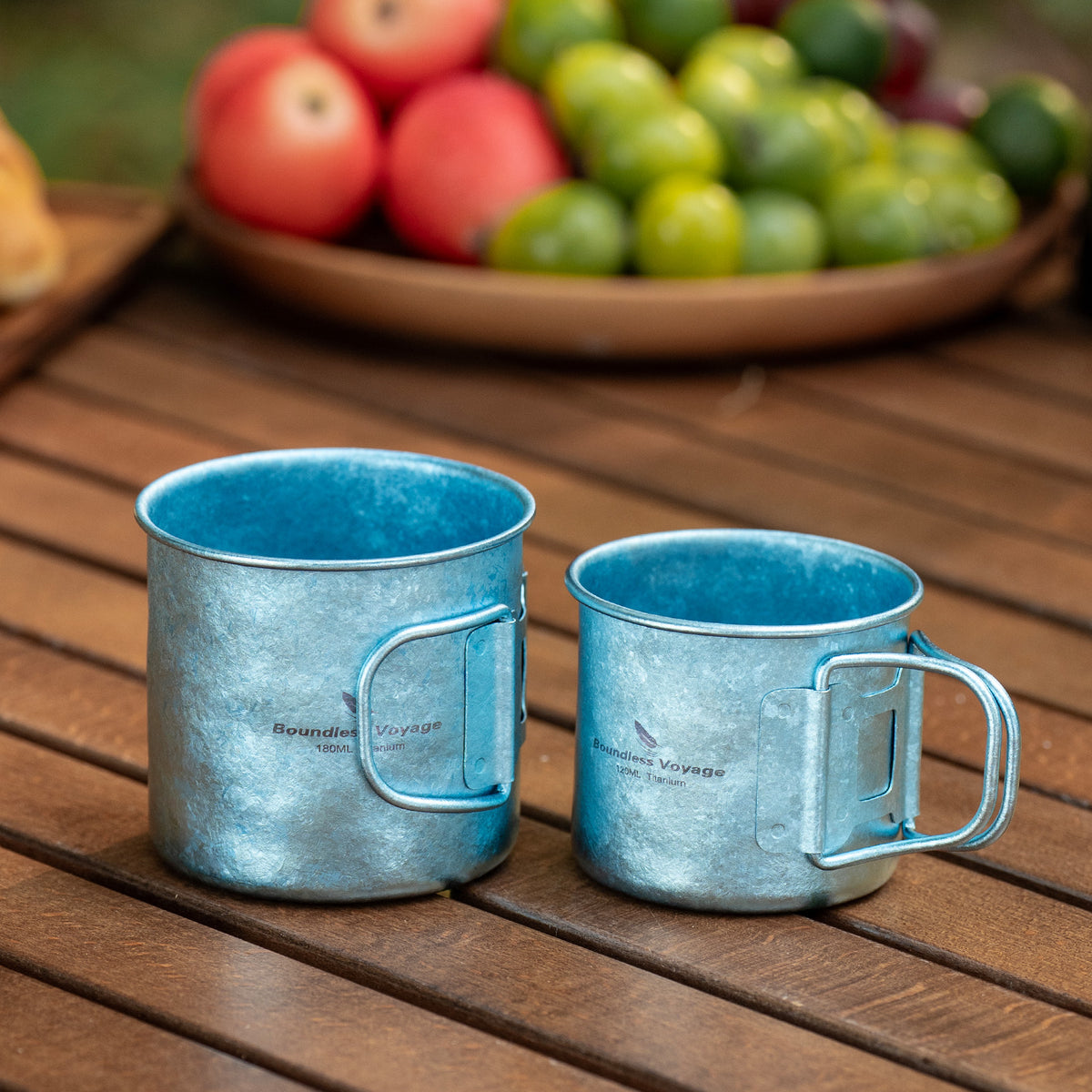 Boundless Voyage 180ml Titanium Camping Cup with Folding Handle – Ultralight Mini Coffee Mug, Natural & Crystalline Finishes 富文本编辑器