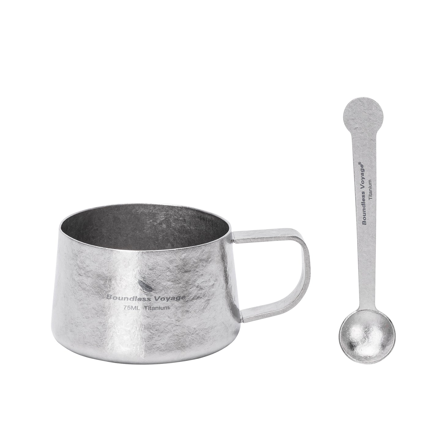 Boundless Voyage Titanium Double Wall Coffee Cup with Stirring Spoon Mini Tea Mug Espresso Cup Outdoor Camping Travel Ultralight Durable Portable Drinkware