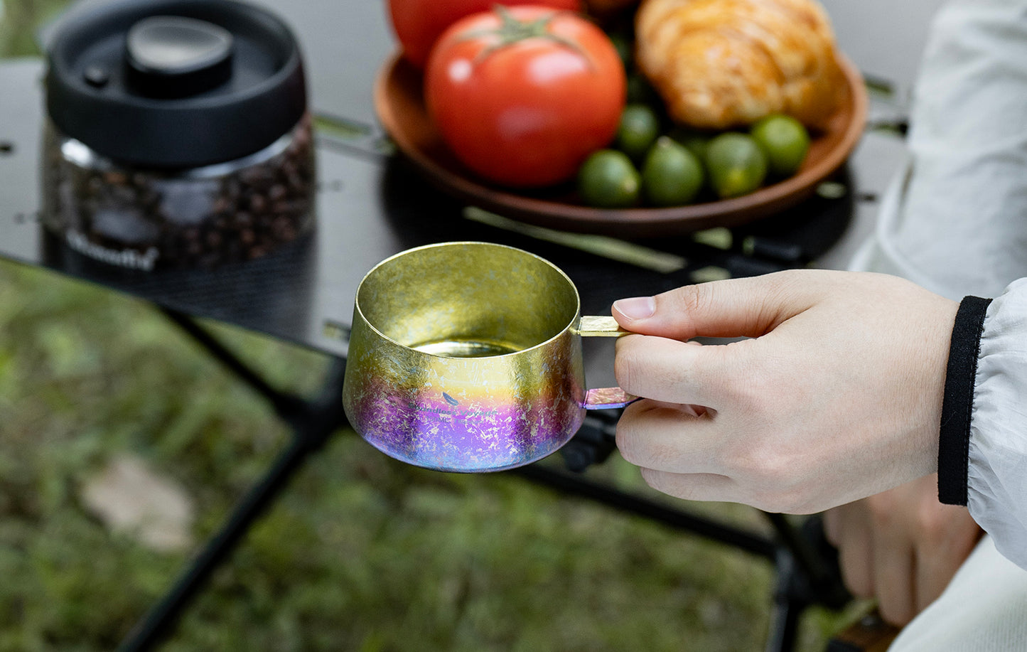 Boundless Voyage 100ml Titanium Double Wall Espresso Cup with Spoon – Ultralight Coffee & Tea Mug for Camping & Travel
