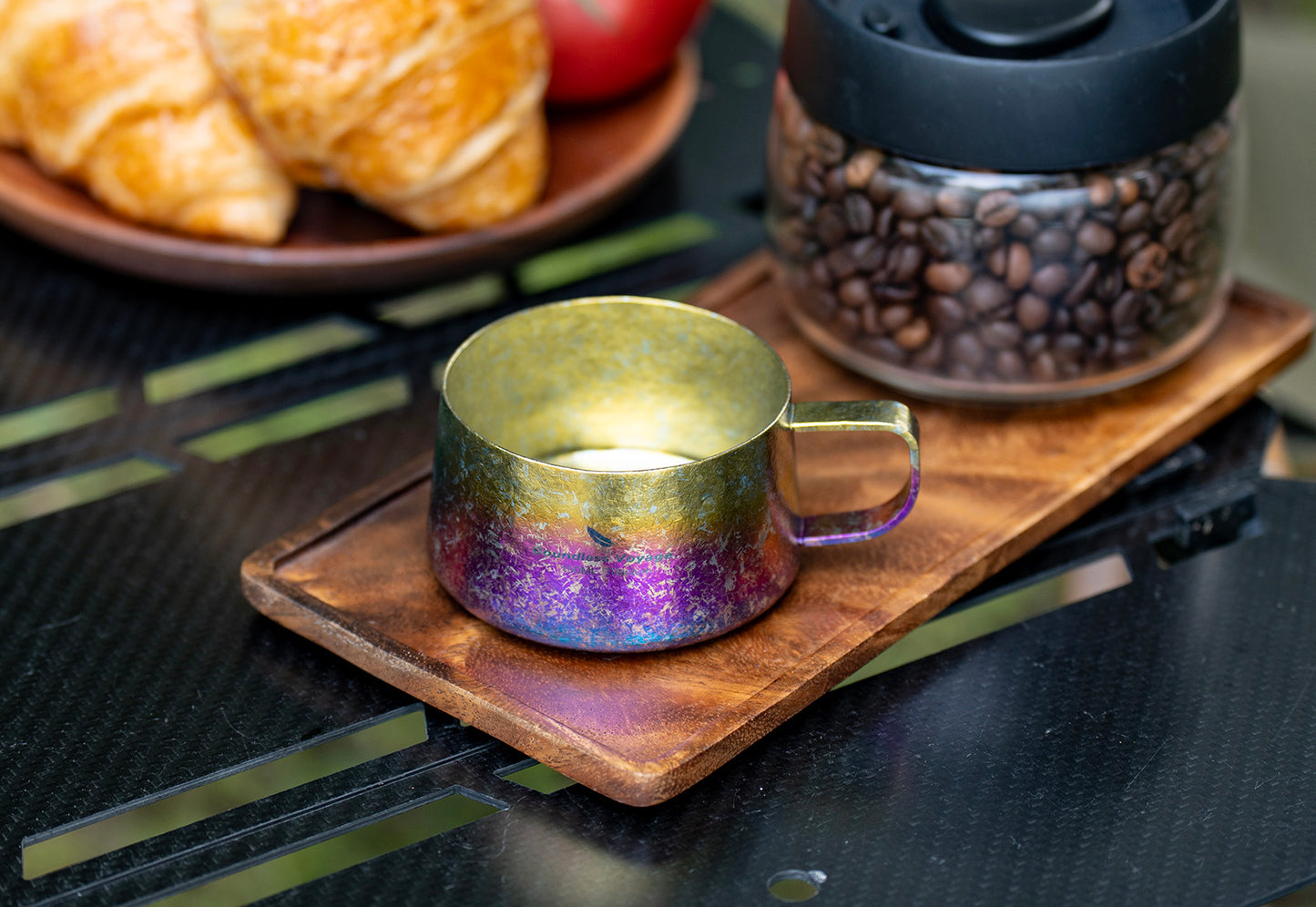 Boundless Voyage 100ml Titanium Double Wall Espresso Cup with Spoon – Ultralight Coffee & Tea Mug for Camping & Travel