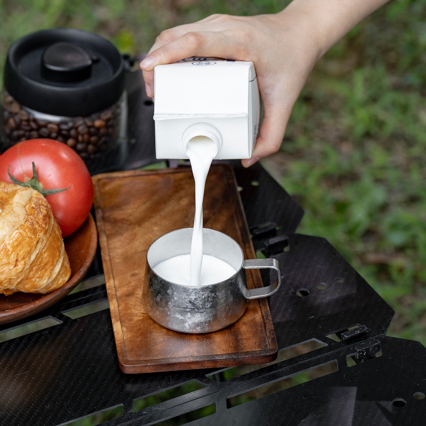 Boundless Voyage 100ml Titanium Double Wall Espresso Cup with Spoon – Ultralight Coffee & Tea Mug for Camping & Travel