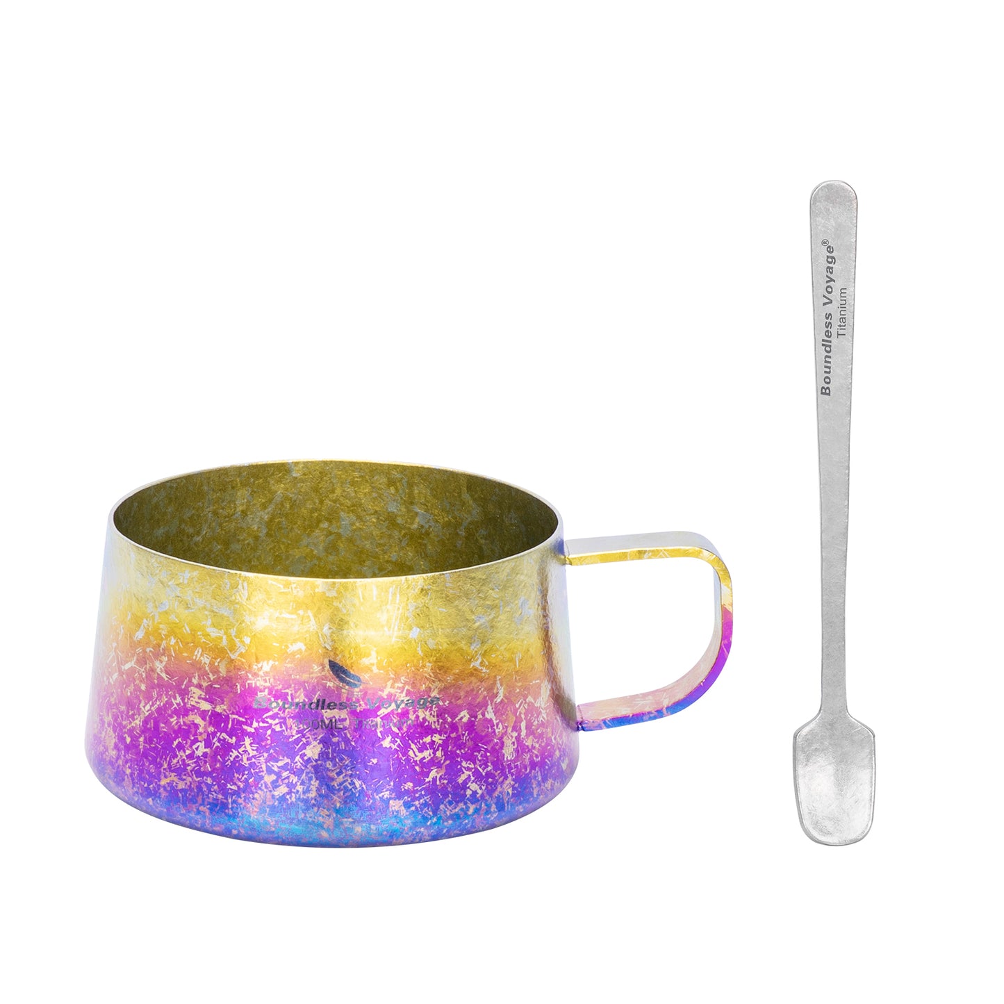 Boundless Voyage 100ml Titanium Double Wall Espresso Cup with Spoon – Ultralight Coffee & Tea Mug for Camping & Travel