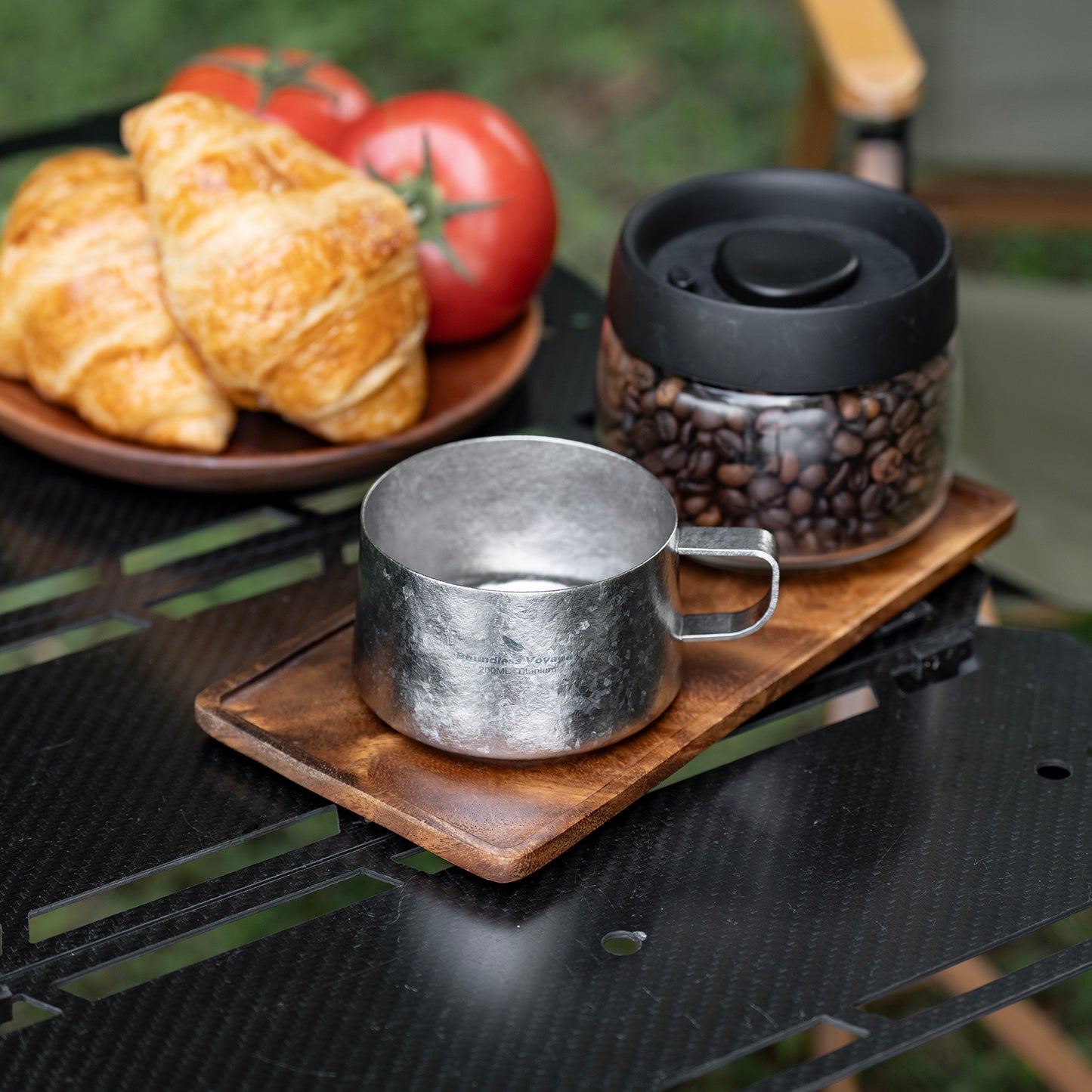 Boundless Voyage 200ml Titanium Double Wall Coffee Cup with Spoon – Premium Tea & Espresso Mug for Camping, Travel & Everyday Use