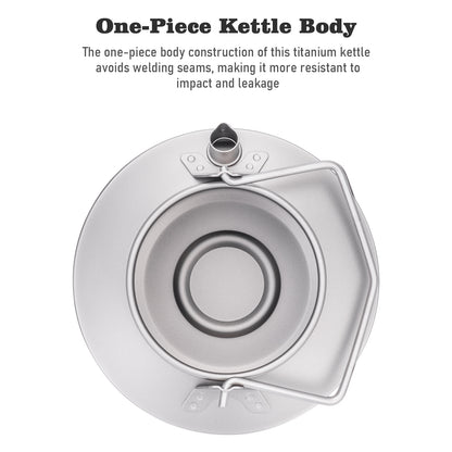 Boundless Voyage Titanium Kettle With Folding Handle 1000ml
