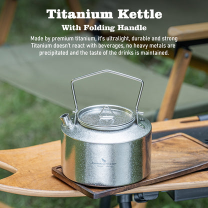 Boundless Voyage Titanium Kettle With Folding Handle 1000ml
