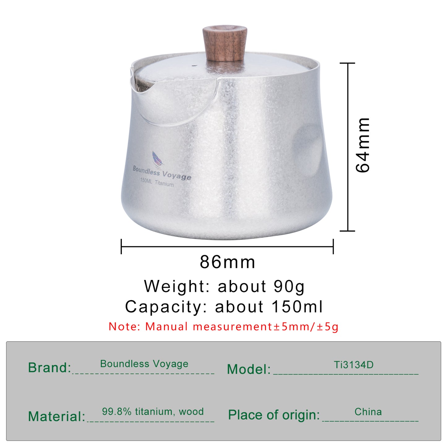 Boundless Voyage Titanium Double-Layer Tea Maker Cup Set | Portable Outdoor Tea Pot & Mug | Ultralight Camping Travel Tea Set