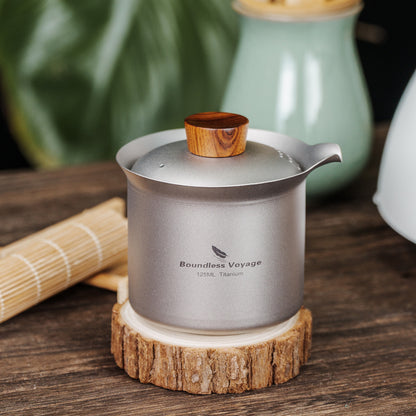 Boundless Voyage Titanium Titanium Double-Layer Tea Maker Lightweight  Outdoor Camping Portable Tea tea pot