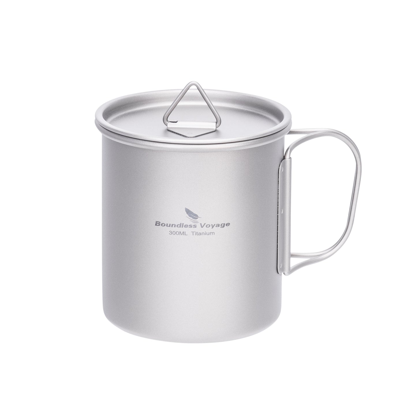 Boundless Voyage Ultralight Single-Wall Titanium Cup 300ml with Lid – Lightweight Portable Camping Mug for Hiking & Backpacking