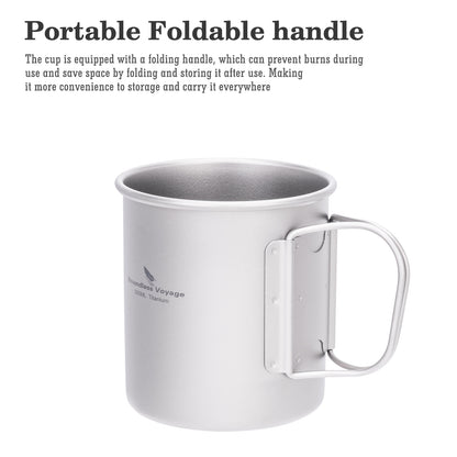 Boundless Voyage Ultralight Single-Wall Titanium Cup 300ml with Lid – Lightweight Portable Camping Mug for Hiking & Backpacking