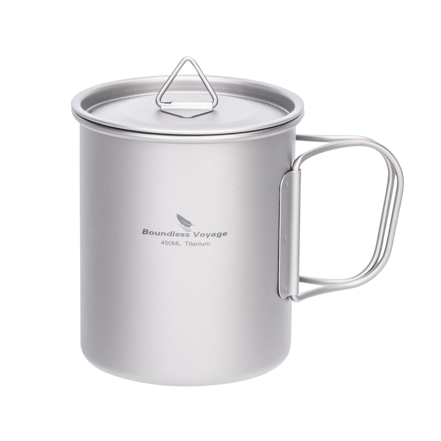 Boundless Voyage Ultralight Single-Wall Titanium Cup 450ml with Lid – Lightweight Portable Camping Mug for Hiking & Backpacking