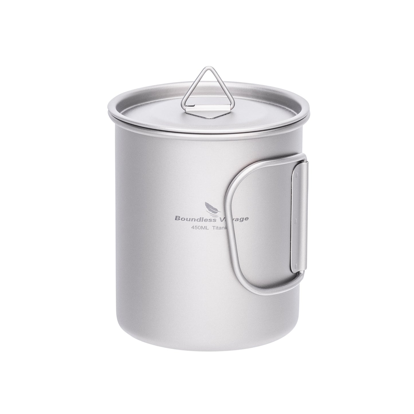 Boundless Voyage Ultralight Single-Wall Titanium Cup 450ml with Lid – Lightweight Portable Camping Mug for Hiking & Backpacking
