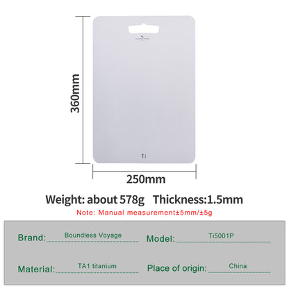 Boundless Voyage Titanium Cutting Board Home Outdoor Camping Fruits Vegetable Meat Chopping Block Cutting Board