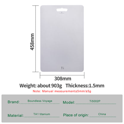 Boundless Voyage Titanium Cutting Board Home Outdoor Camping Fruits Vegetable Meat Chopping Block Cutting Board