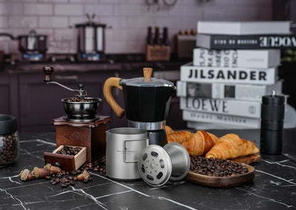 Boundless Voyage Titanium Pour-over Coffee Set, 300ml Portable Coffee Mug with Detachable Dripper for Outdoor Camping