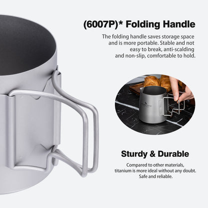 Boundless Voyage Titanium Pour-over Coffee Set, 300ml Portable Coffee Mug with Detachable Dripper for Outdoor Camping