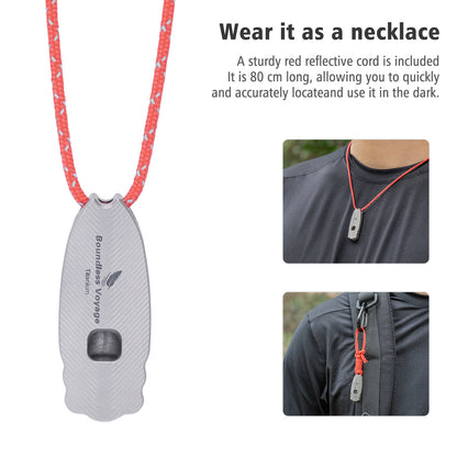 Boundless Voyage 120dB Titanium Survival Whistle Compact Emergency Safety Whistle Ultra-Light & Anti-Corrosion Rust-Proof Whistles for Outdoor, Hiking, Camping & Rescue