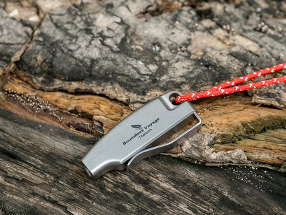 Boundless Voyage 120dB Titanium Survival Whistle Compact Emergency Safety Whistle Ultra-Light & Anti-Corrosion Rust-Proof Whistles for Outdoor, Hiking, Camping & Rescue