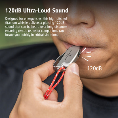 Boundless Voyage 120dB Titanium Survival Whistle Compact Emergency Safety Whistle Ultra-Light & Anti-Corrosion Rust-Proof Whistles for Outdoor, Hiking, Camping & Rescue