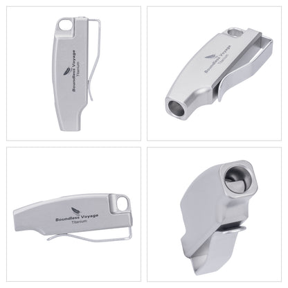 Boundless Voyage 120dB Titanium Survival Whistle Compact Emergency Safety Whistle Ultra-Light & Anti-Corrosion Rust-Proof Whistles for Outdoor, Hiking, Camping & Rescue