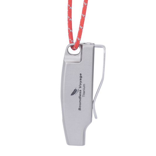 Boundless Voyage 120dB Titanium Survival Whistle Compact Emergency Safety Whistle Ultra-Light & Anti-Corrosion Rust-Proof Whistles for Outdoor, Hiking, Camping & Rescue