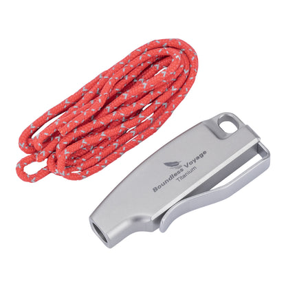 Boundless Voyage 120dB Titanium Survival Whistle Compact Emergency Safety Whistle Ultra-Light & Anti-Corrosion Rust-Proof Whistles for Outdoor, Hiking, Camping & Rescue