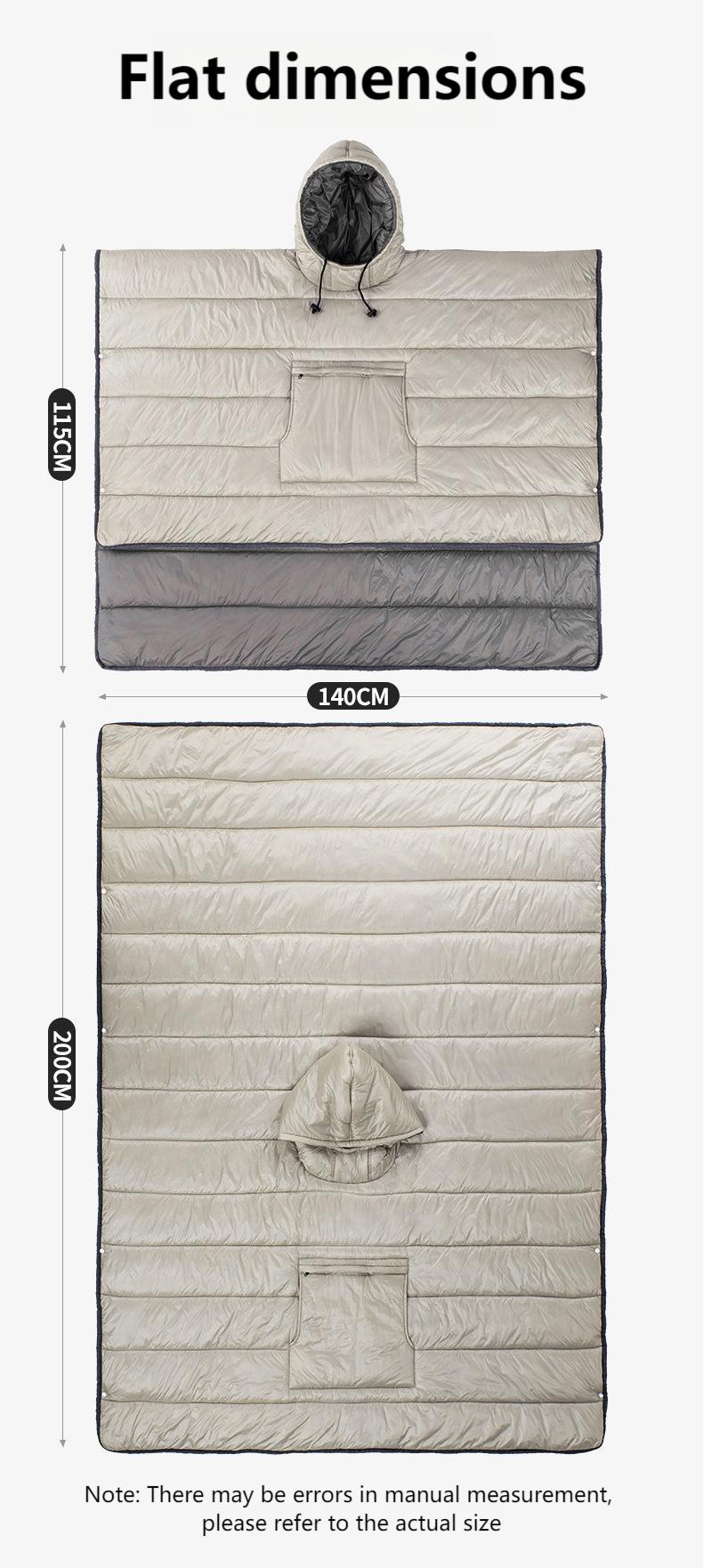 Adult Wearable Sleep Sack – Outdoor Camping & Hiking, Lightweight Hollow Cotton, Warm Winter Cloak Sleeping Bag