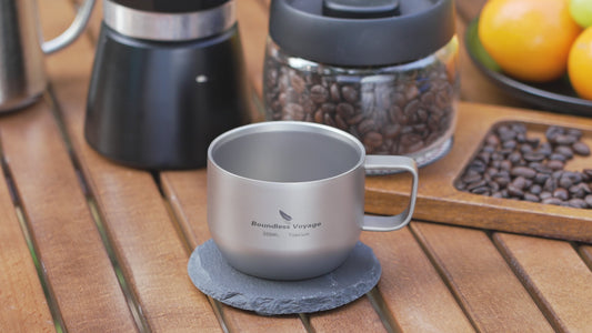 iBasingo 200ml Titanium Double Wall Mug Metal Coffee Tea Cup Mini Espresso Cup Outdoor Camping Travel Ultralight Durable Portable Drinkware