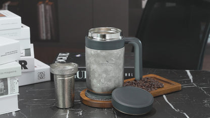 Boundless Voyage 700ml Titanium Double-Walled Cup Insulated Water Cup with Lid & Filter Portable Reusable Travel Coffee Mug for Hot and Cold Beverages
