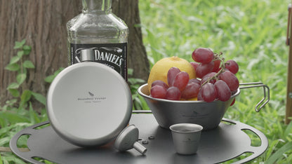 Boundless Voyage Camping Titanium Hip Flask Portable Round Wine Bottle With Funnel Whiskey Alcohol Drink ware Accessories