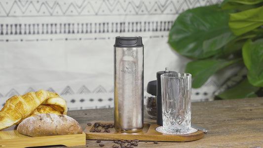 Boundless Voyage Titanium French Press Coffee Tumbler Thermos with Lid Double-Walled Insulated Water Bottle Mug 450ml