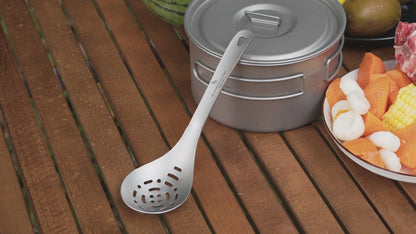 Boundless Voyage Pure titanium soup colander skimmer colander ultralight long handle portable tableware cooking fried food filter kitchen tools