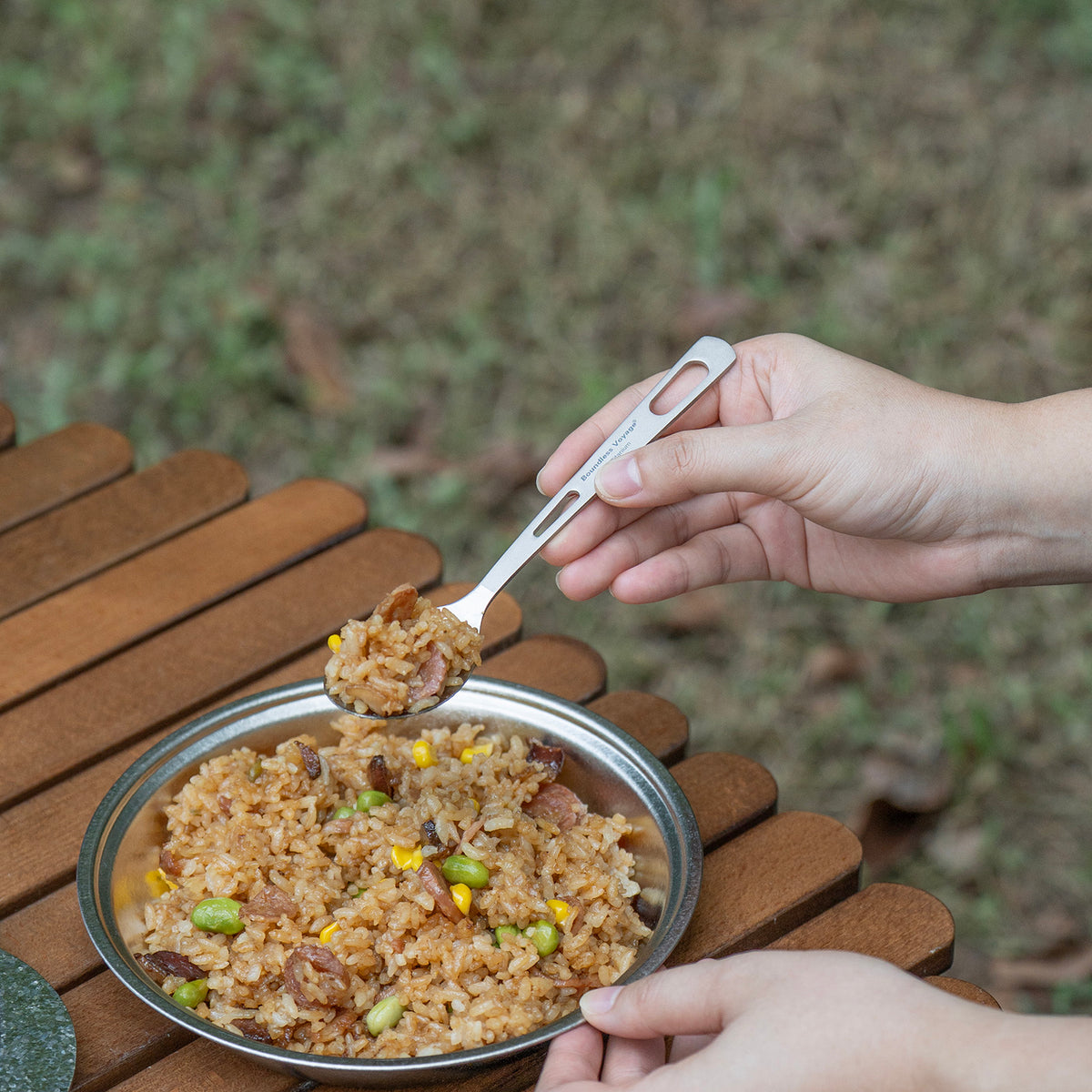 Boundless Voyage Titanium Spoon – 14.2g Ultralight TA1 Titanium Camping Spoon for Backpacking, Hiking, Travel & Everyday Use