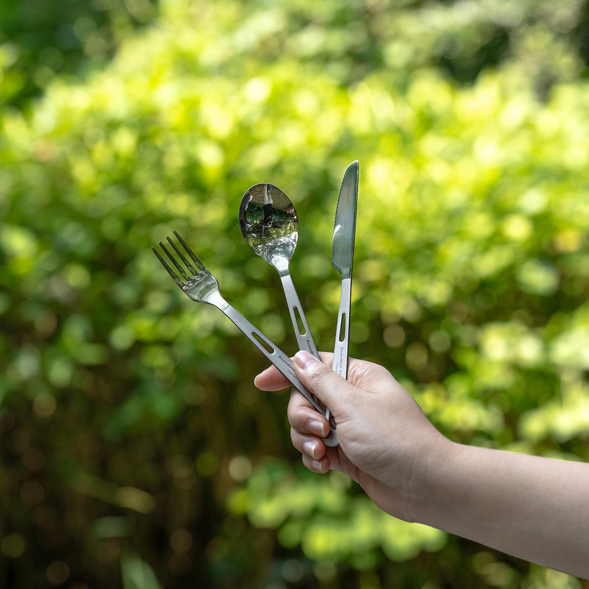 Boundless Voyage 6-Piece Titanium Cutlery Set – Ultralight TA1 Titanium Spoon, Fork, Knife, Spork & Chopsticks for Camping & Travel