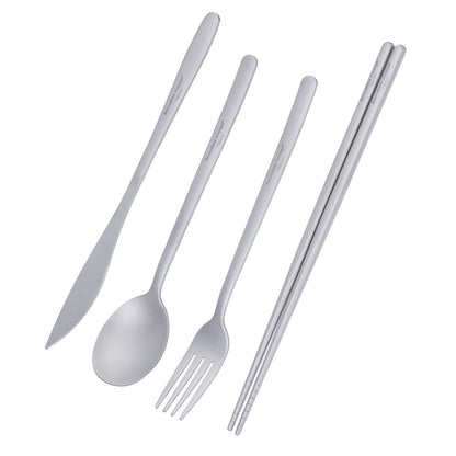 Boundless Voyage Titanium Camping Cutlery Set – Knife, Fork, Spoon & Chopsticks, Ultralight Tableware for Outdoor Travel & Home Use