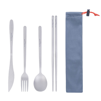 Boundless Voyage Titanium Camping Cutlery Set – Knife, Fork, Spoon & Chopsticks, Ultralight Tableware for Outdoor Travel & Home Use