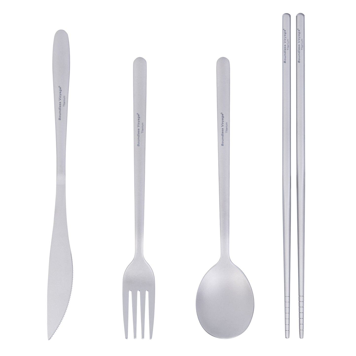 Boundless Voyage Titanium Camping Cutlery Set – Knife, Fork, Spoon & Chopsticks, Ultralight Tableware for Outdoor Travel & Home Use