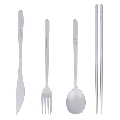 Boundless Voyage Titanium Camping Cutlery Set – Knife, Fork, Spoon & Chopsticks, Ultralight Tableware for Outdoor Travel & Home Use