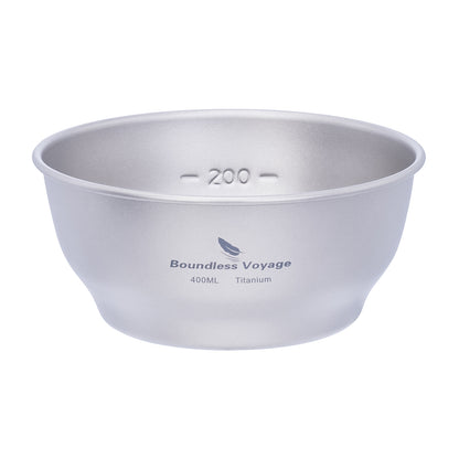 Boundless Voyage Camping Titanium Single-Walled Bowls Lightweight Dish Plate Outdoor Tableware 400ml