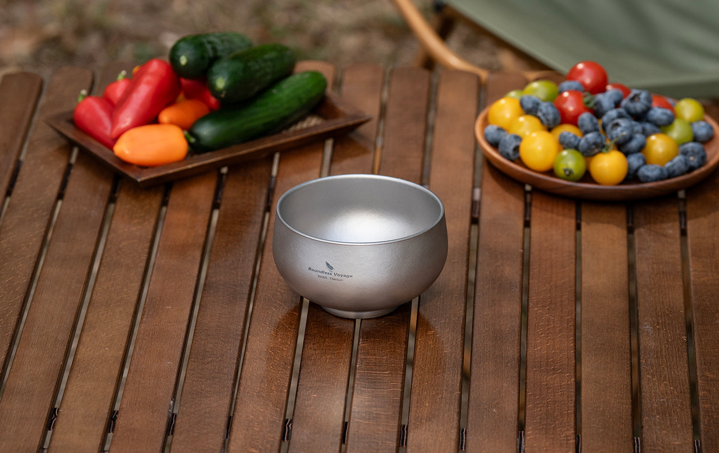 Boundless Voyage Double-Wall Titanium Bowl 380ml – Ultralight Insulated Camping Bowl | No-Burn Grip, Pure Titanium, Built for Backpacking & Outdoor Cooking