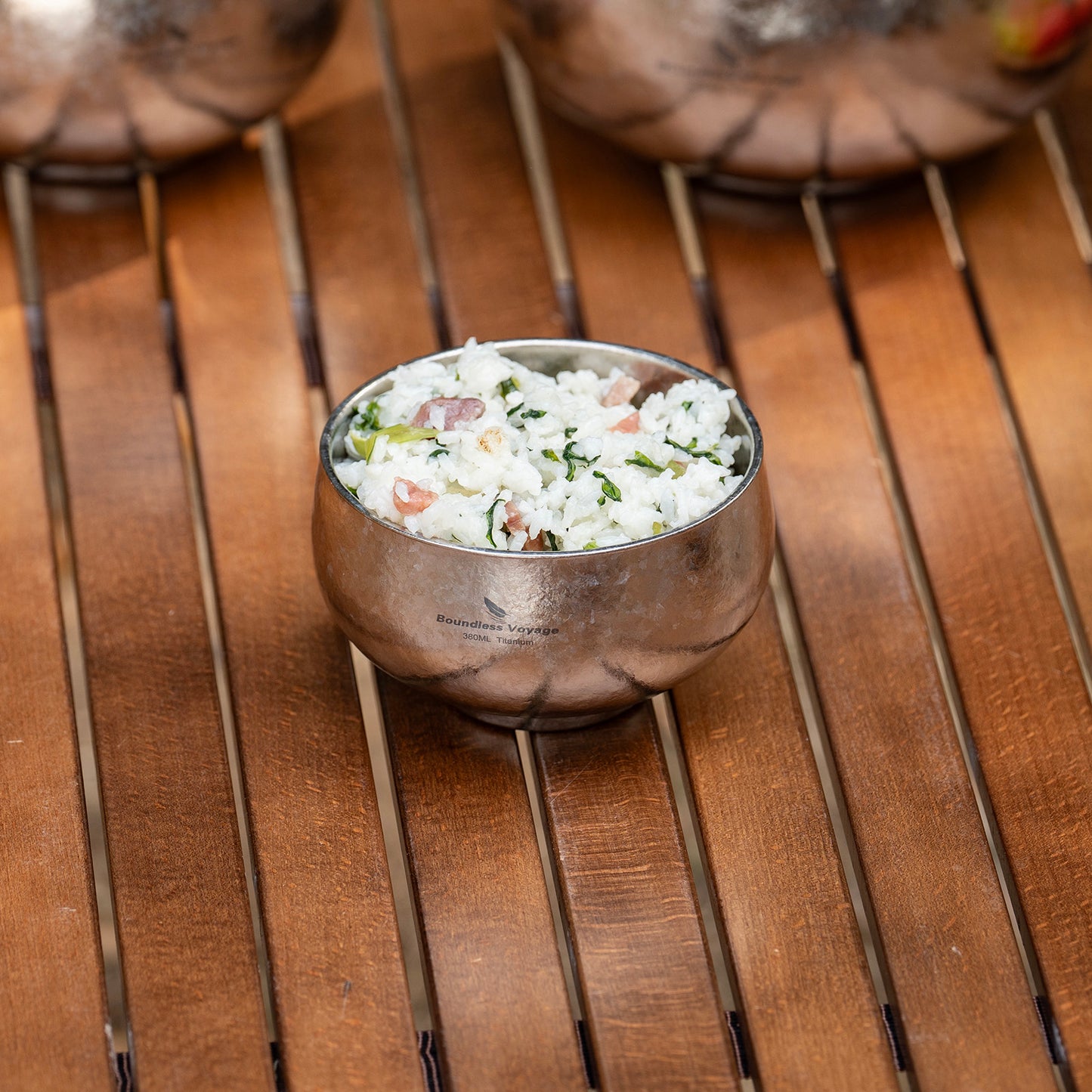 Boundless Voyage Double-Wall Titanium Bowl 380ml – Ultralight Insulated Camping Bowl | No-Burn Grip, Pure Titanium, Built for Backpacking & Outdoor Cooking