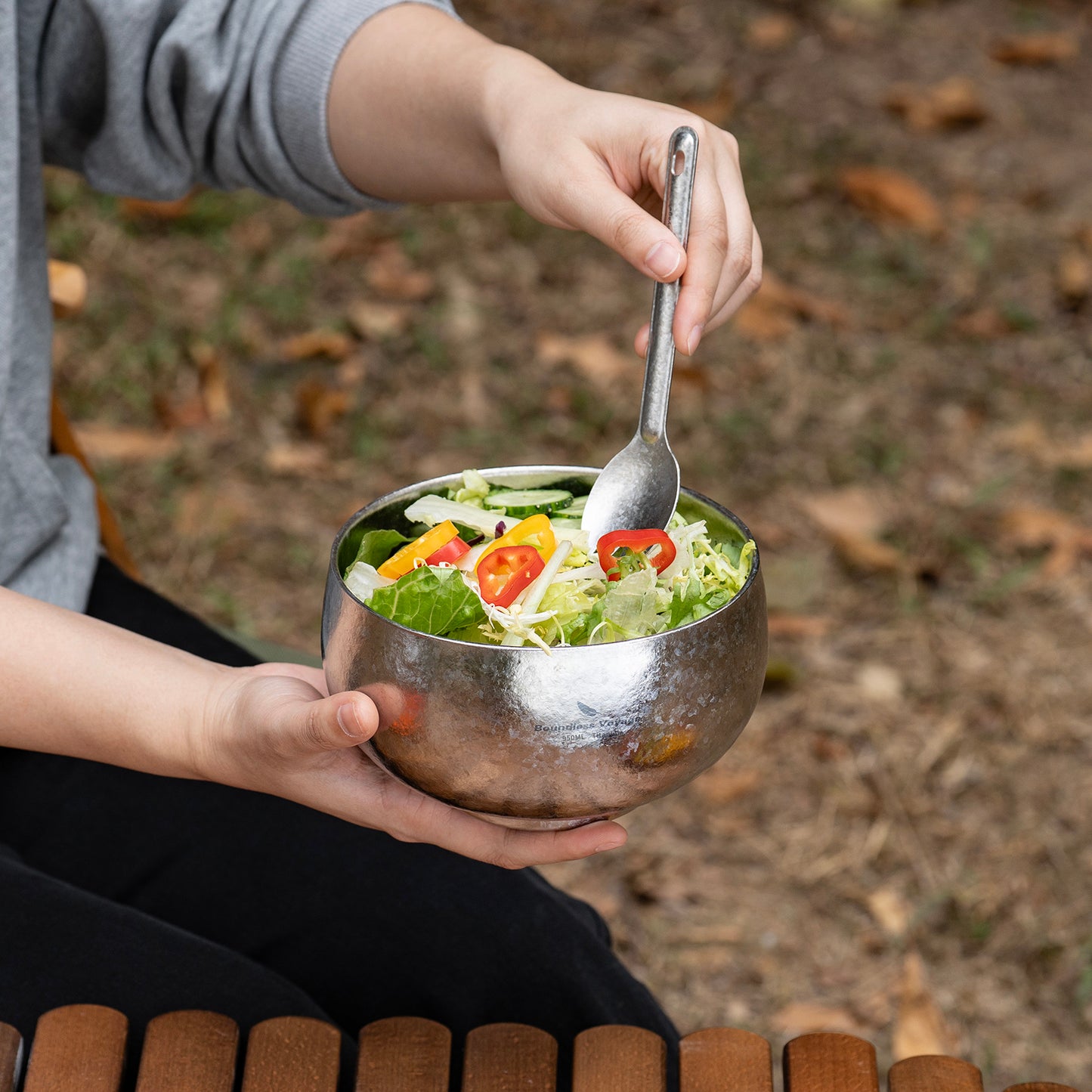 Boundless Voyage 950ml Double-Wall Titanium Bowl – Ultralight Insulated Camping Bowl | Large Capacity, No-Burn Grip, Pure Titanium for Backpacking & Outdoor Meals