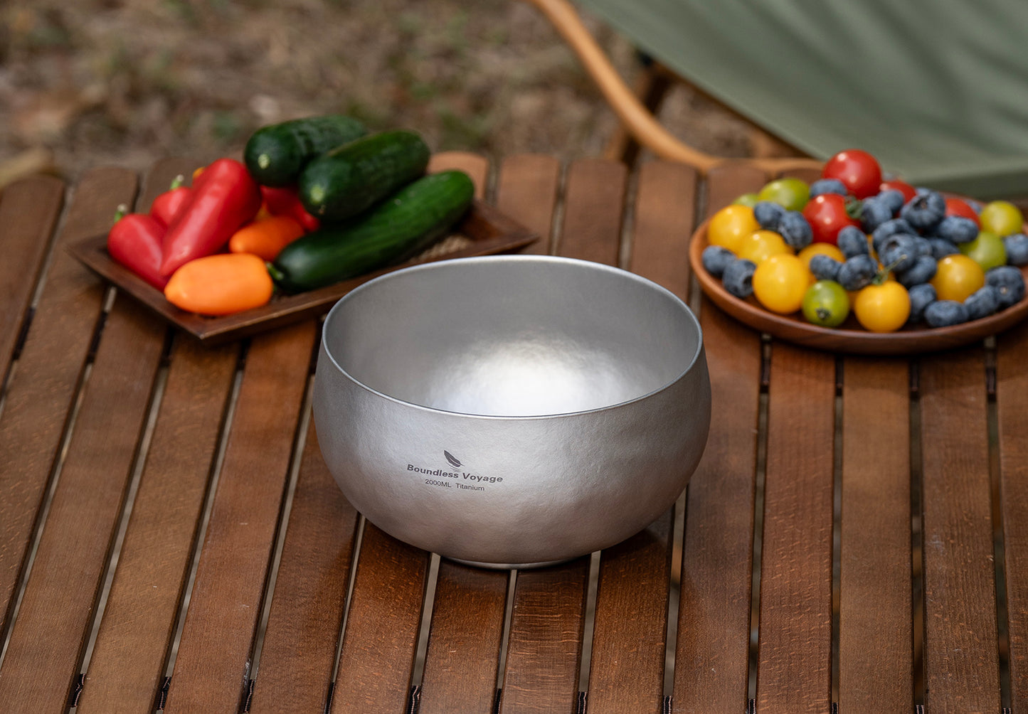 Boundless Voyage 2000ml Double-Wall Titanium Bowl – Extra-Large Ultralight Camping Bowl | Insulated No-Burn Grip, Pure Titanium for Group Meals & Outdoor Cooking