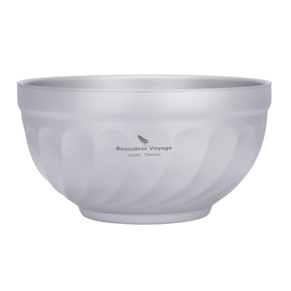 Boundless Voyage 800ml Titanium Double Walled Bowl Rice Soup Oatmeal Yogurt Serving Bowl Ultralight Outdoor Camping Travel Durable Portable Tableware