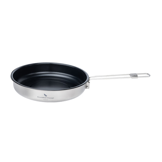 Boundless Voyage Titanium Non-stick Frying Pan Outdoor Camping Skillet with Folding Handle Lightweight Cookware