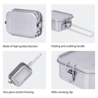 Boundless Voyage Titanium Bento with Lid & Handle Outdoor Camping Tableware Cookware Leak Proof Lunch Box Container
