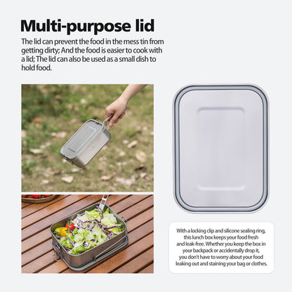 Boundless Voyage Titanium Bento with Lid & Handle Outdoor Camping Tableware Cookware Leak Proof Lunch Box Container