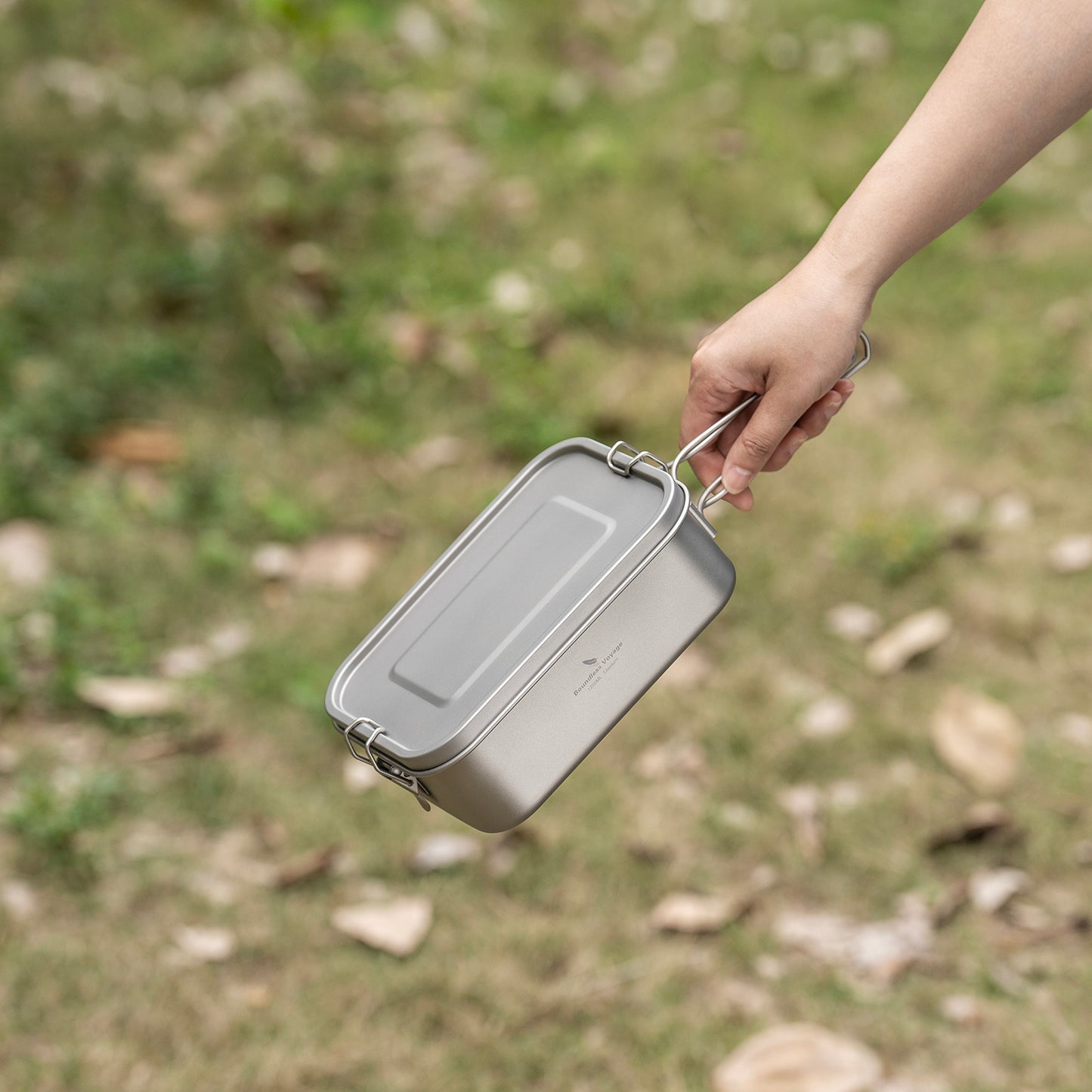 Boundless Voyage Titanium Bento with Lid & Handle Outdoor Camping Tableware Cookware Leak Proof Lunch Box Container