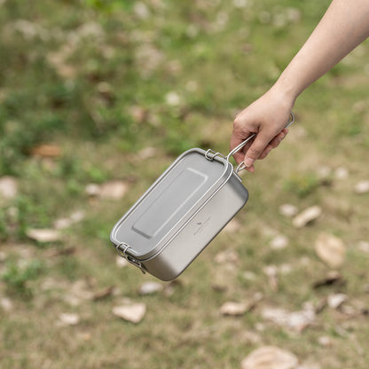 Boundless Voyage Titanium Bento with Lid & Handle Outdoor Camping Tableware Cookware Leak Proof Lunch Box Container