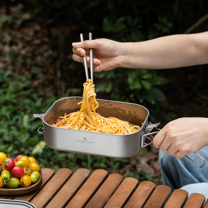 Boundless Voyage Titanium Bento with Lid & Handle Outdoor Camping Tableware Cookware Leak Proof Lunch Box Container