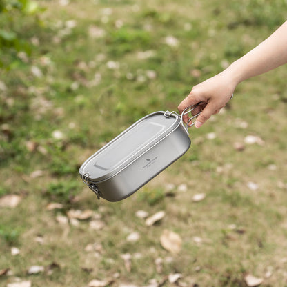 Boundless Voyage Titanium Bento with Lid & Handle Outdoor Camping Tableware Cookware Leak Proof Lunch Box Container